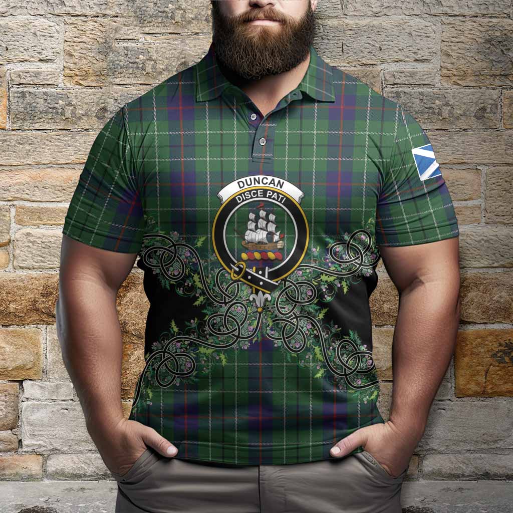 Duncan Tartan Polo Shirt Thistle Scottish Spirit