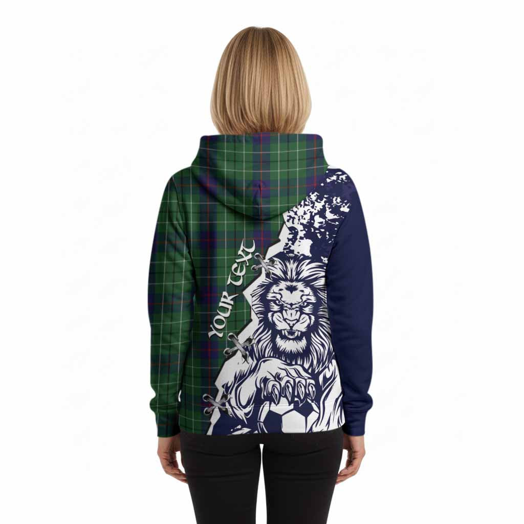 Duncan Tartan Scottish Hoodie Angry Lion With Soccer Ball Style
