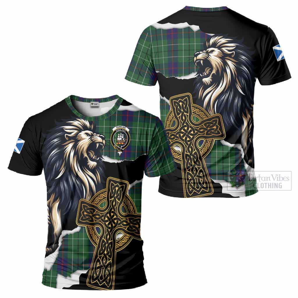 Duncan Tartan Scottish T-Shirt Lion Celtic Heritage