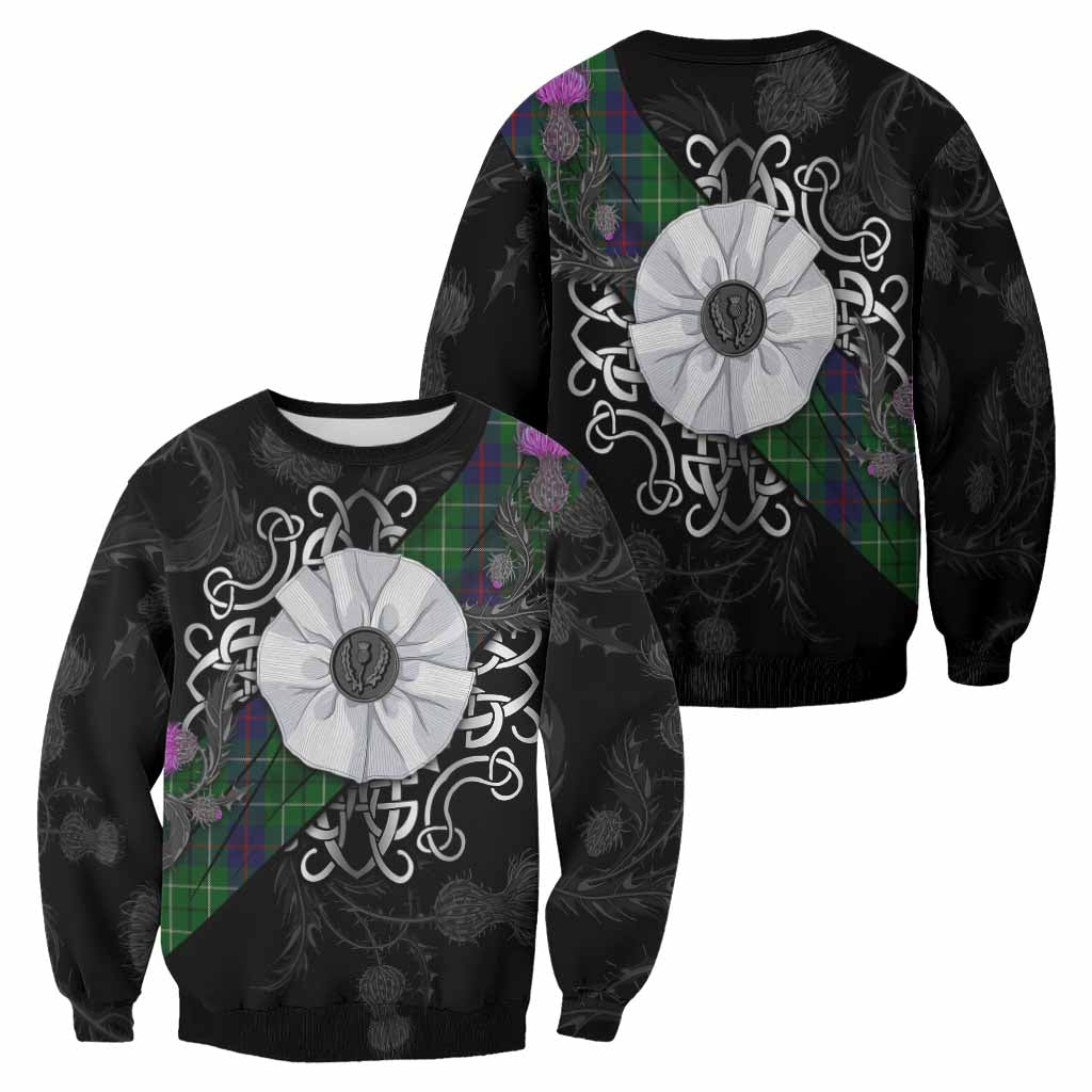 Duncan Tartan Sweatshirt Jacobite White Rose - Tartan Vibes Clothing