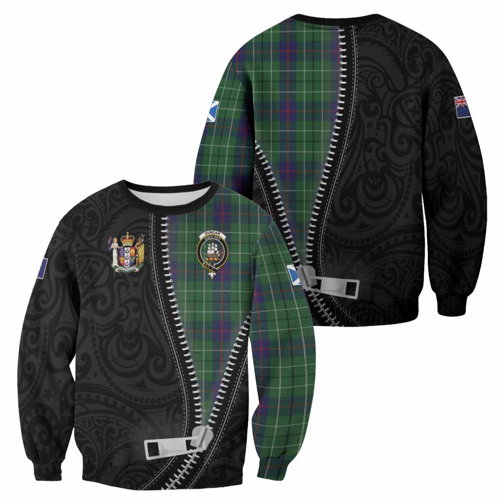 Duncan Tartan Sweatshirt New Zealand Pattern Unique Zipper Stylized