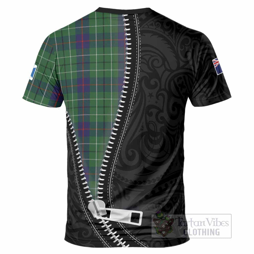Duncan Tartan T-Shirt New Zealand Pattern Unique Zipper Stylized