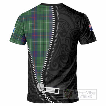 Duncan Tartan T-Shirt New Zealand Pattern Unique Zipper Stylized