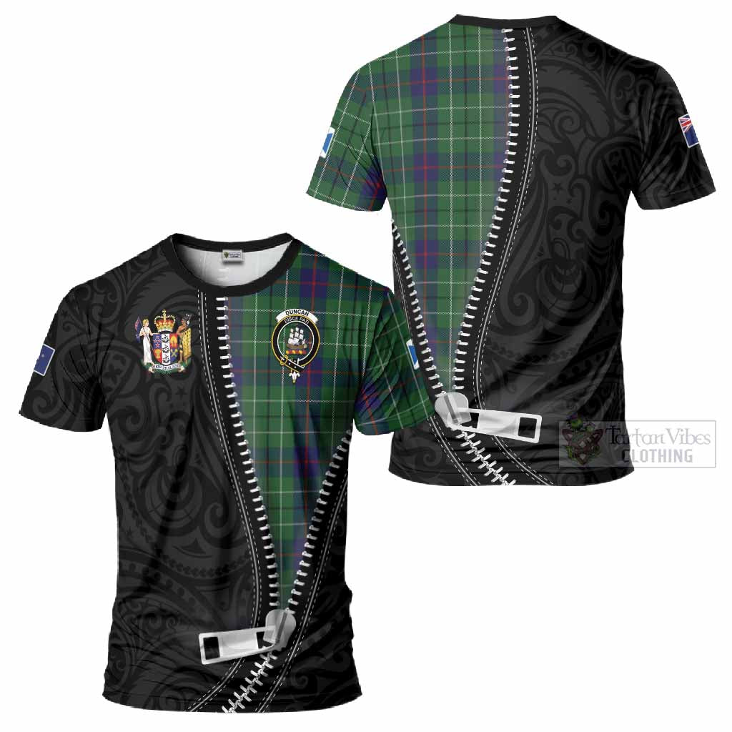Duncan Tartan T-Shirt New Zealand Pattern Unique Zipper Stylized