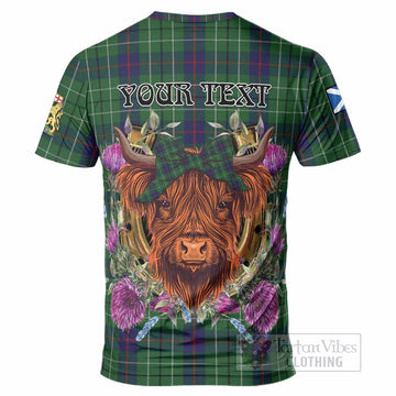 Duncan Tartan T-Shirt Scottish Thistle Heilan Coo