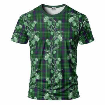 Duncan Tartan T-Shirt Seamless Scottish Thistle Flowers