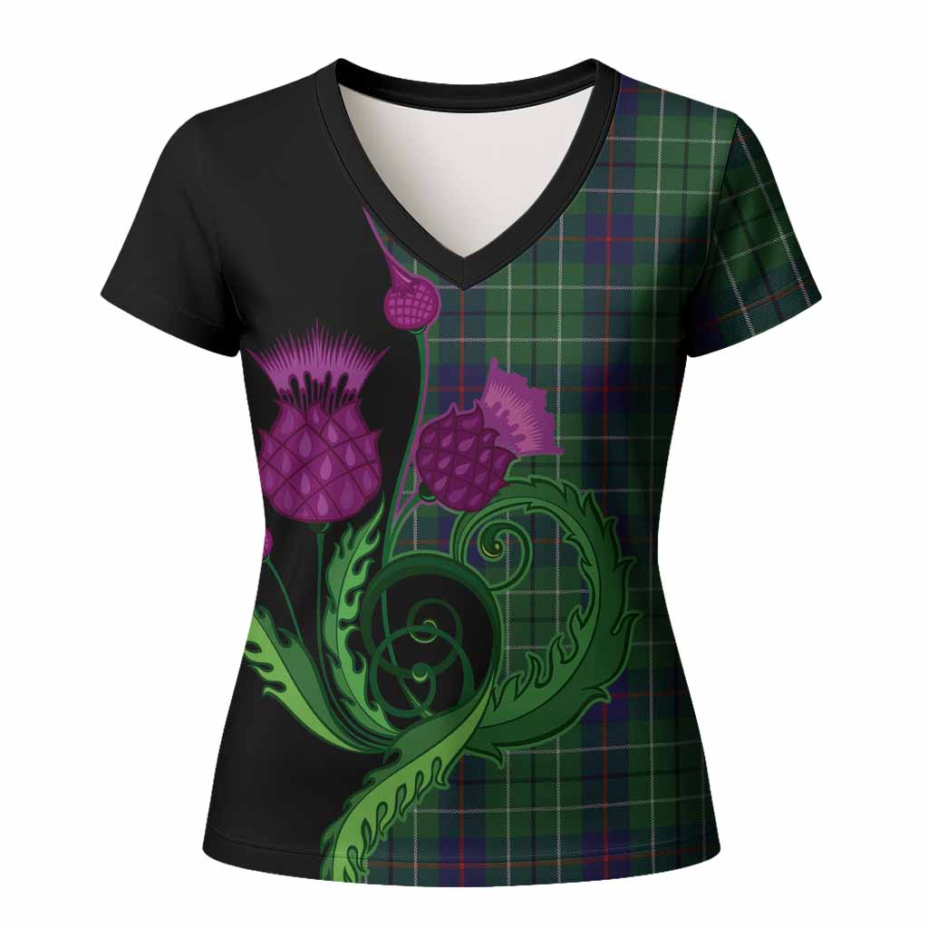 Duncan Tartan Women T shirt Traditional Scottish Thistle