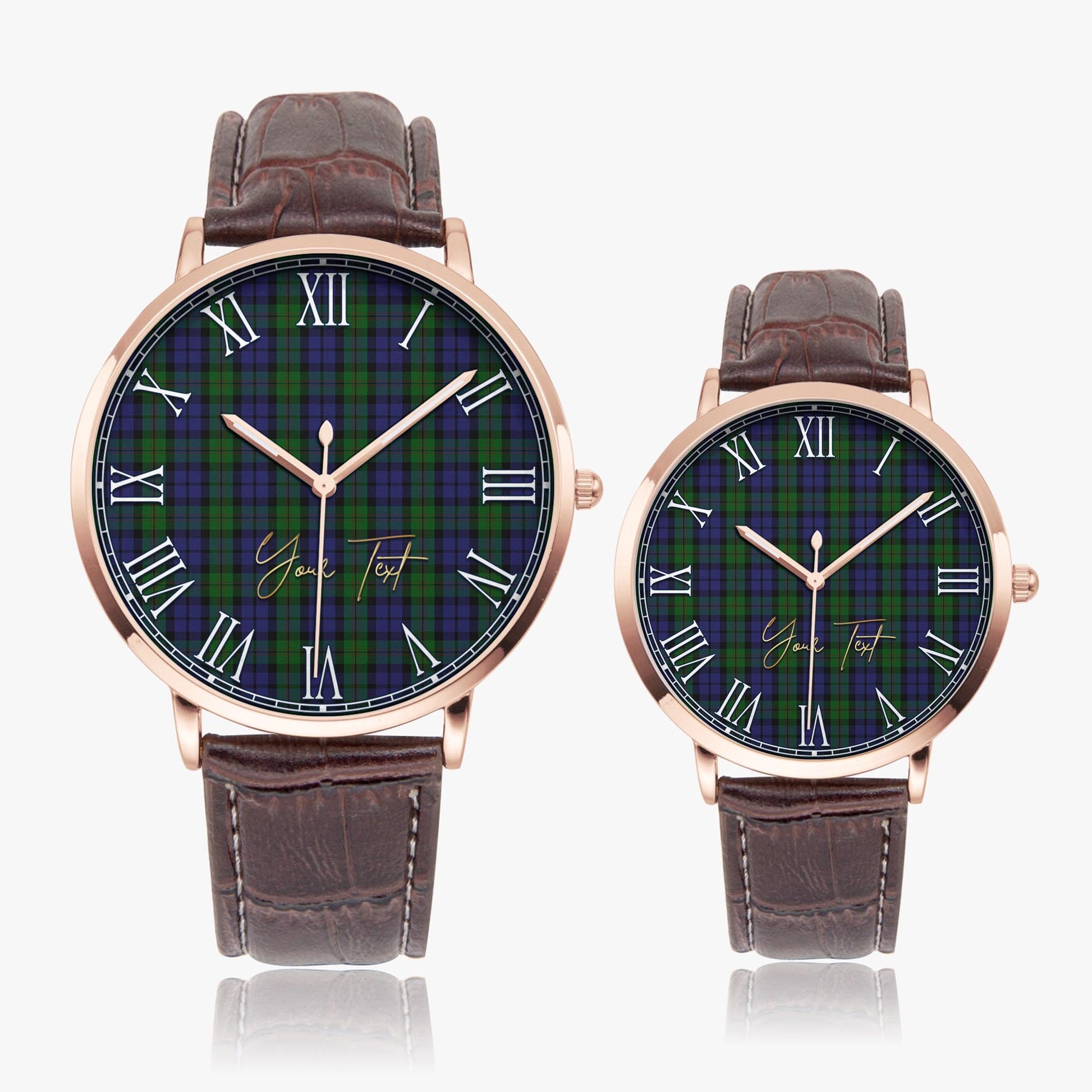 Dundas Tartan Personalized Your Text Leather Trap Quartz Watch - Tartan Vibes Clothing