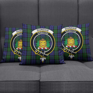 Dundas Tartan Pillow Cover with Family Crest Rectangle Pillow Cover 51*91cm - Tartan Vibes Clothing