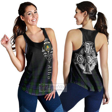 Dundas Tartan Women's Racerback Tanks Featuring Alba Gu Brath Family Crest Celtic Inspired 4XL - Tartan Vibes Clothing
