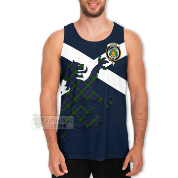 Dundas Tartan Lion Rampant Men's Tank Top Proudly Display Your Heritage with Alba Gu Brath and Clan Name Men - Tartan Vibes Clothing