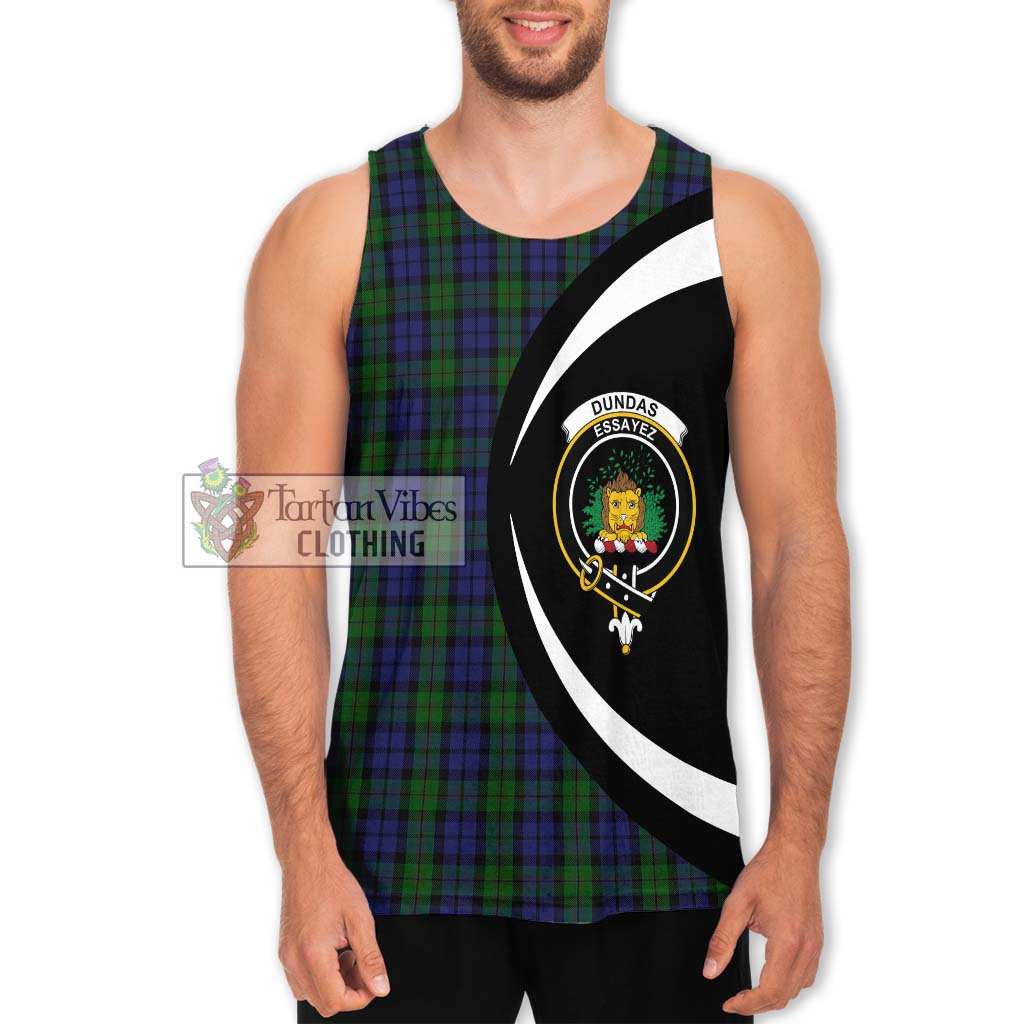 Dundas Tartan Men's Tank Top with Family Crest Circle Style Men - Tartan Vibes Clothing