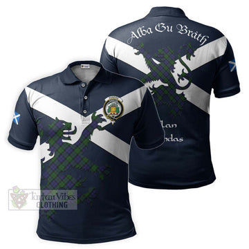 Dundas Tartan Lion Rampant Polo Shirt Proudly Display Your Heritage with Alba Gu Brath and Clan Name Kid - Tartan Vibes Clothing