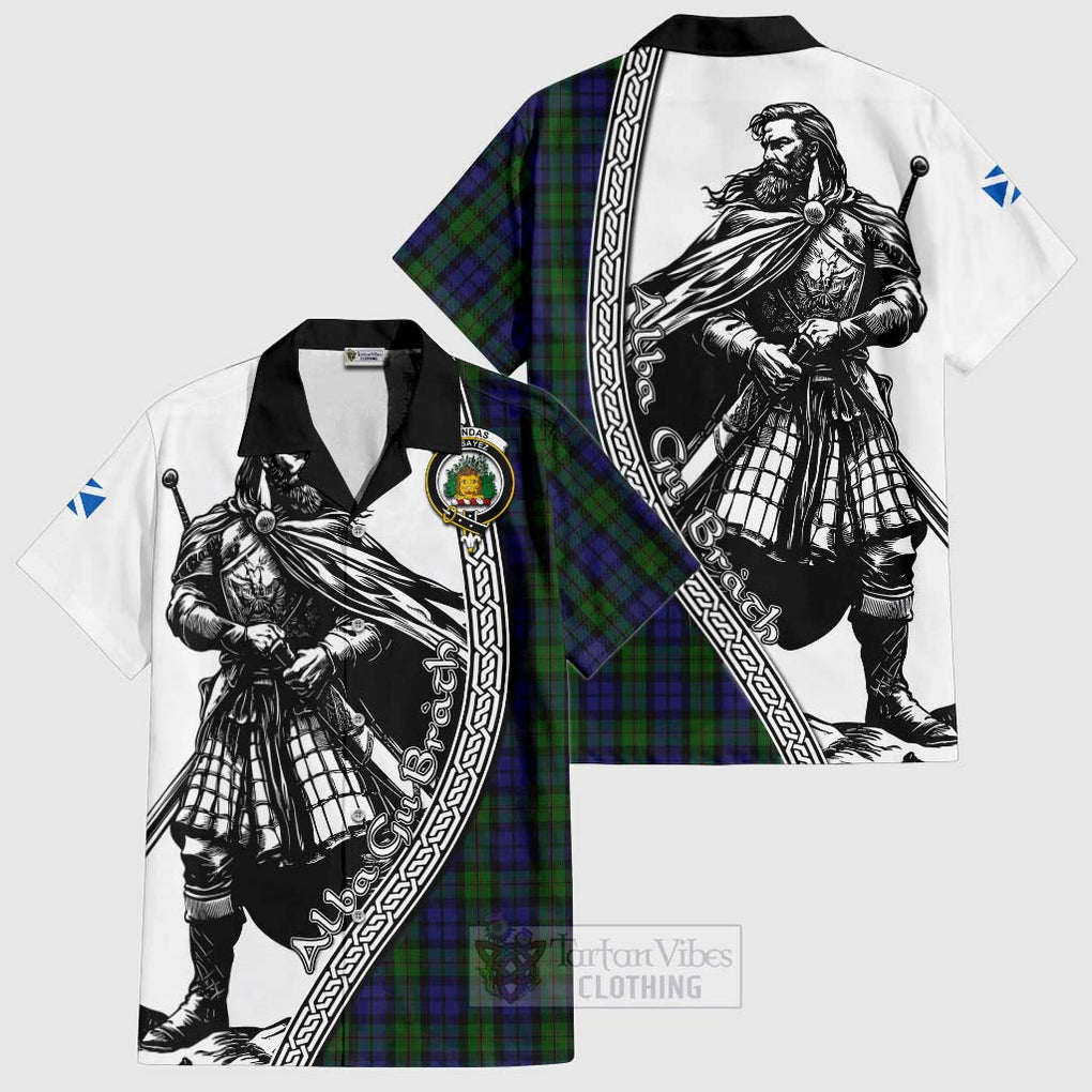 Dundas Tartan Clan Crest Hawaiian Shirt with Highlander Warrior Celtic Style Kid - Tartan Vibes Clothing