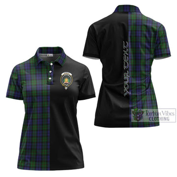 Dundas Tartan Women's Polo Shirt with Family Crest and Half Of Me Style Women - Tartan Vibes Clothing