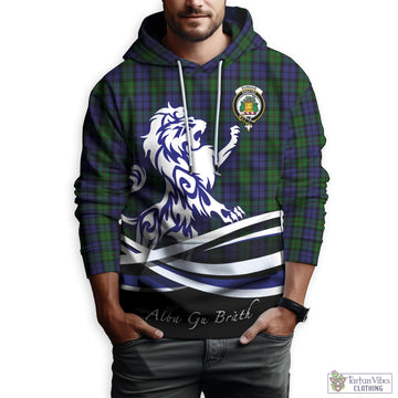 Dundas Tartan Hoodie with Alba Gu Brath Regal Lion Emblem Zip Hoodie - Tartan Vibes Clothing