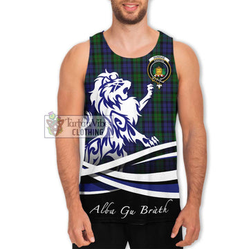 Dundas Tartan Men's Tank Top with Alba Gu Brath Regal Lion Emblem Men - Tartan Vibes Clothing