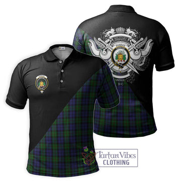 Dundas Tartan Polo Shirt with Family Crest and Military Logo Style Kid - Tartan Vibes Clothing