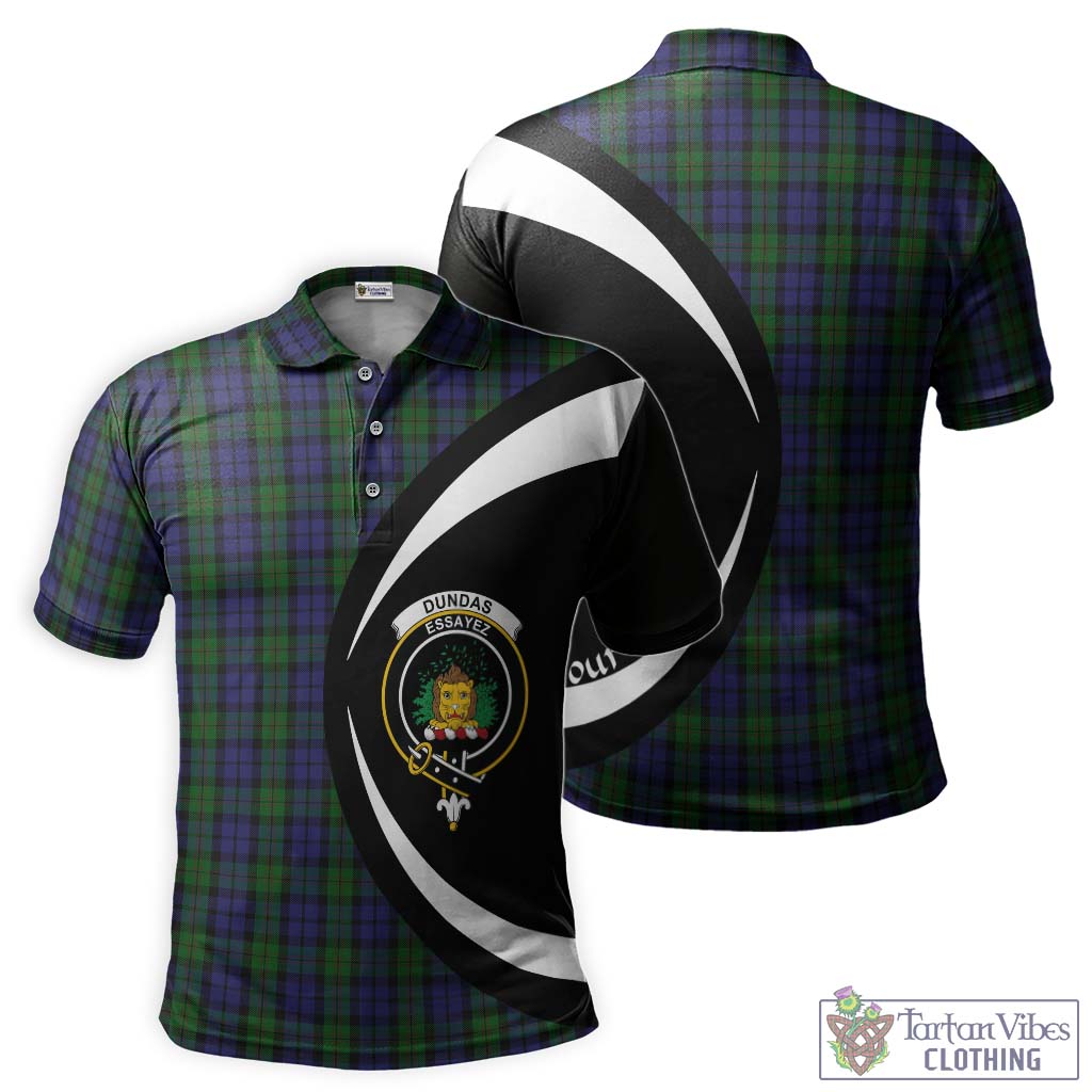 Dundas Tartan Men's Polo Shirt with Family Crest Circle Style Kid - Tartan Vibes Clothing