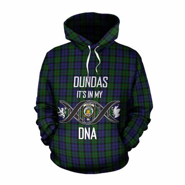 Dundas Tartan Cotton Hoodie with Family Crest DNA In Me Style Pullover Hoodie XS - Tartan Vibes Clothing