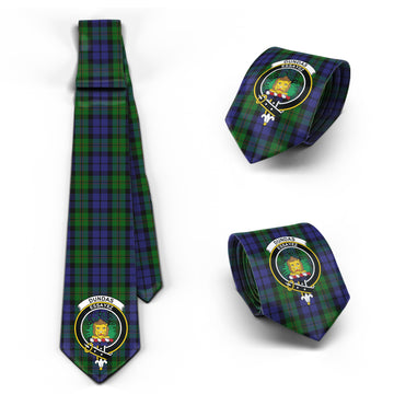 Dundas Tartan Classic Necktie with Family Crest Necktie One Size - Tartan Vibes Clothing