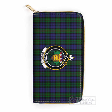 Tartan Vibes Clothing Dundas Tartan Women's Leather Wallet with Family Crest