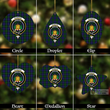 Dundas Tartan Christmas Aluminium Ornament with Family Crest Aluminium - Tartan Vibes Clothing