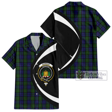 Dundas Tartan Hawaiian Shirt with Family Crest Circle Style Kid - Tartan Vibes Clothing