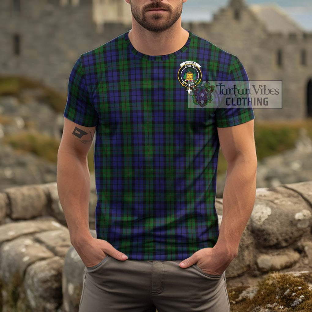 Dundas Tartan Cotton T-Shirt with Family Crest Kid's Shirt - Tartan Vibes Clothing