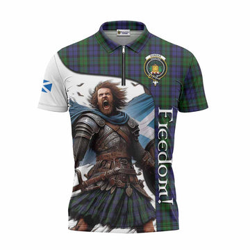 Dundas Crest Tartan Zipper Polo Shirt Inspired by the Freedom of Scottish Warrior Unisex - Tartan Vibes Clothing