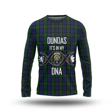 Dundas Tartan Long Sleeve T-Shirt with Family Crest DNA In Me Style Unisex - Tartan Vibes Clothing