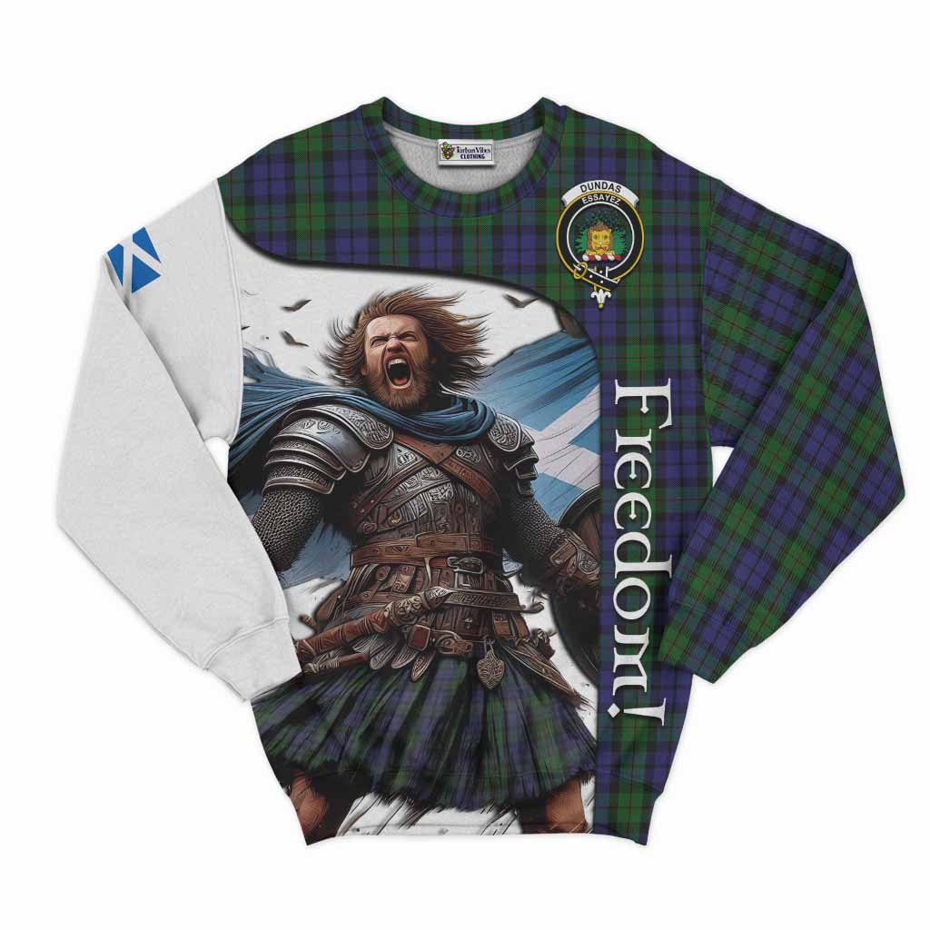 Dundas Crest Tartan Sweatshirt Inspired by the Freedom of Scottish Warrior Unisex - Tartan Vibes Clothing