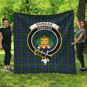 dundas-tartan-quilt-with-family-crest