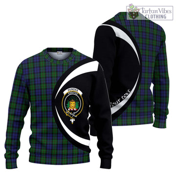 Dundas Tartan Ugly Sweater with Family Crest Circle Style Unisex - Tartan Vibes Clothing