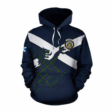 Dundas Tartan Lion Rampant Cotton Hoodie Proudly Display Your Heritage with Alba Gu Brath and Clan Name Pullover Hoodie XS - Tartan Vibes Clothing
