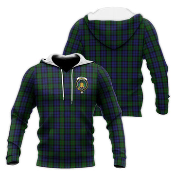 Dundas Tartan Knitted Hoodie with Family Crest