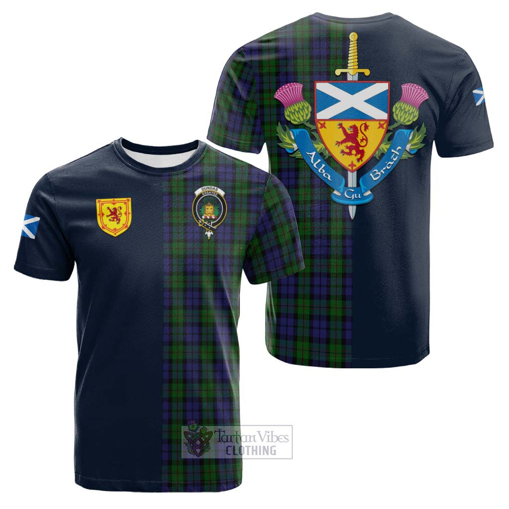 Dundas Tartan Cotton T-shirt Alba with Scottish Lion Royal Arm Half Style Kid's Shirt - Tartan Vibes Clothing