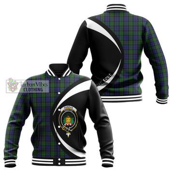 Dundas Tartan Baseball Jacket with Family Crest Circle Style Unisex - Tartan Vibes Clothing