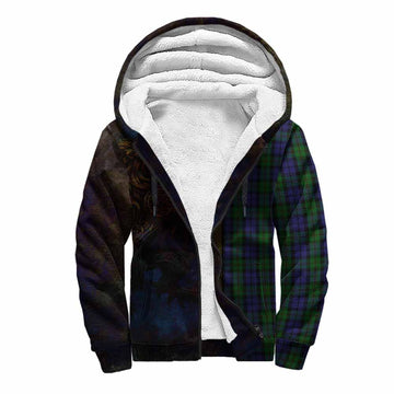 Dundas Tartan Family Crest Sherpa Hoodie Alba Gu Brath Be Brave Lion Ancient Style Unisex S - Tartan Vibes Clothing