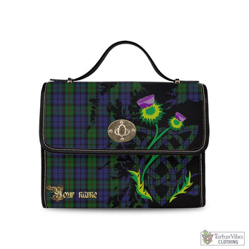 Tartan Vibes Clothing Dundas Tartan Waterproof Canvas Bag with Scotland Map and Thistle Celtic Accents