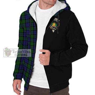 Dundas Tartan Sherpa Hoodie with Family Crest and Half Of Me Style Unisex S - Tartan Vibes Clothing