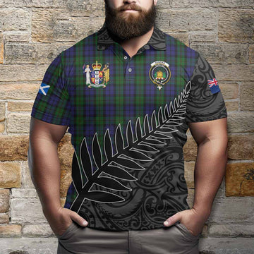 Dundas Crest Tartan Polo Shirt with New Zealand Silver Fern Half Style Kid - Tartan Vibes Clothing