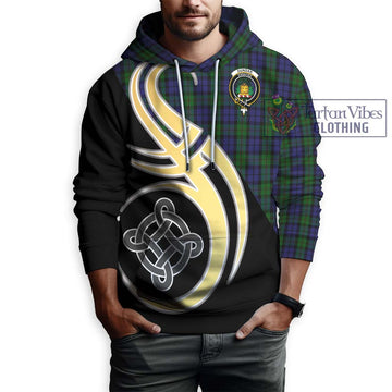 Dundas Tartan Hoodie with Family Crest and Celtic Symbol Style Zip Hoodie - Tartan Vibes Clothing