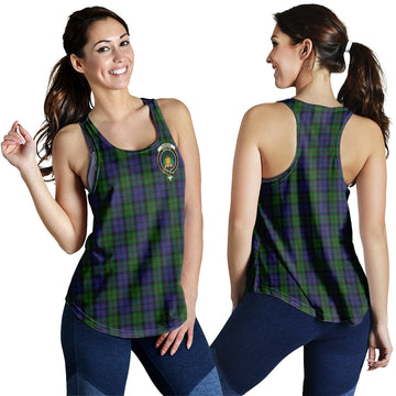 Dundas Tartan Women Racerback Tanks with Family Crest 4XL - Tartan Vibes Clothing