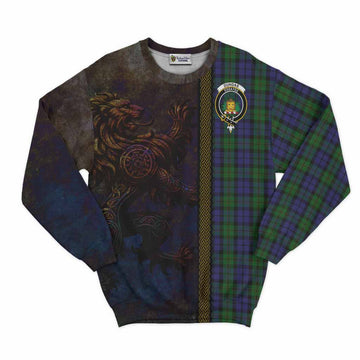 Dundas Tartan Family Crest Sweatshirt Alba Gu Brath Be Brave Lion Ancient Style Unisex - Tartan Vibes Clothing