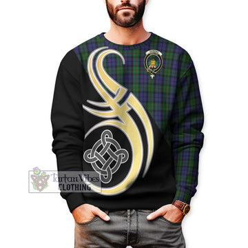 Dundas Tartan Sweatshirt with Family Crest and Celtic Symbol Style Unisex - Tartan Vibes Clothing