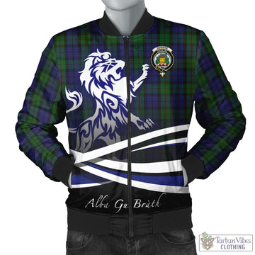 Dundas Tartan Bomber Jacket with Alba Gu Brath Regal Lion Emblem Unisex - Tartan Vibes Clothing