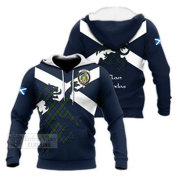 Dundas Tartan Lion Rampant Knitted Hoodie Proudly Display Your Heritage with Alba Gu Brath and Clan Name Unisex Knitted Pullover Hoodie - Tartan Vibes Clothing