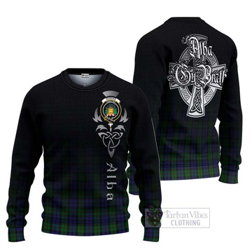 Dundas Tartan Ugly Sweater Featuring Alba Gu Brath Family Crest Celtic Inspired Unisex - Tartan Vibes Clothing