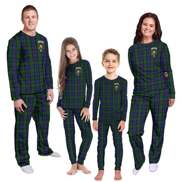 Dundas Tartan Pajamas Family Set with Family Crest Kid - Tartan Vibes Clothing